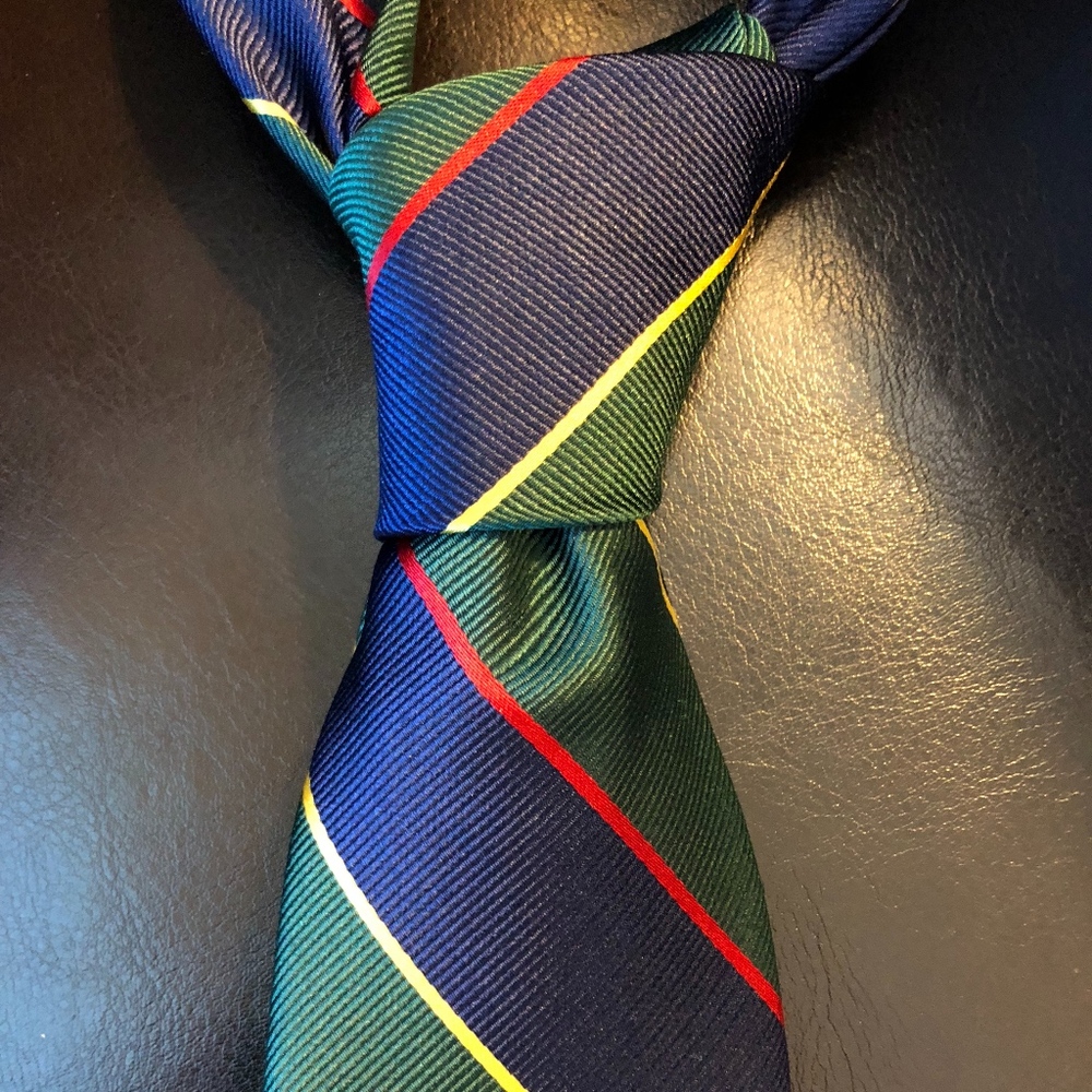 The Tie Bar Silk Tie in Regimental Stripe